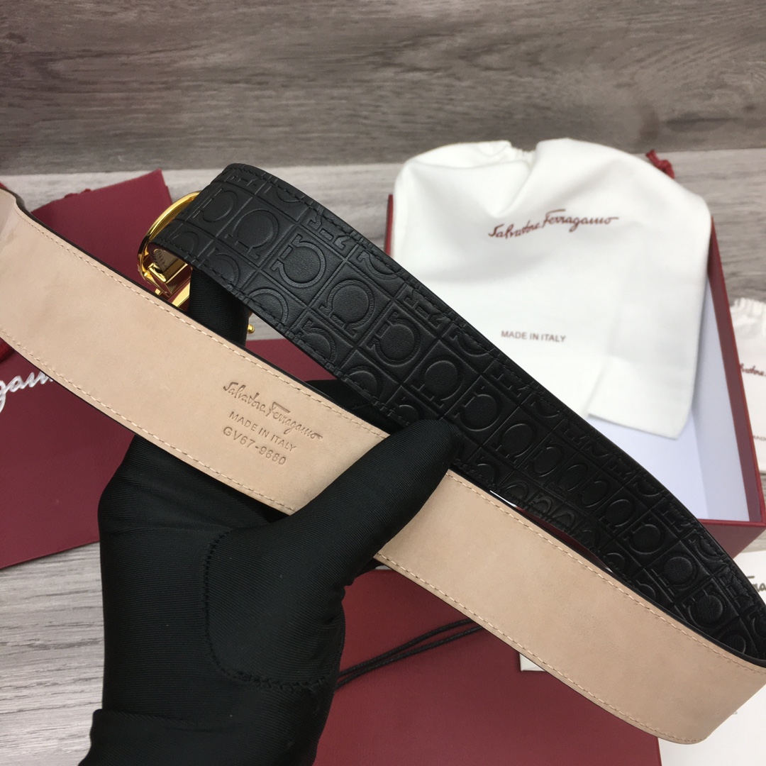 Ferragamo NXP Chip Leather Belt