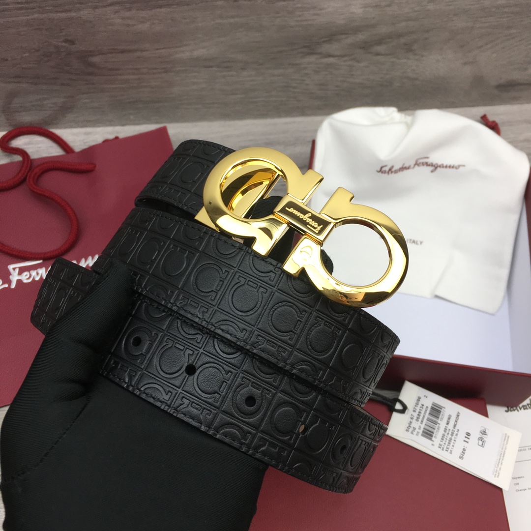 Ferragamo NXP Chip Leather Belt