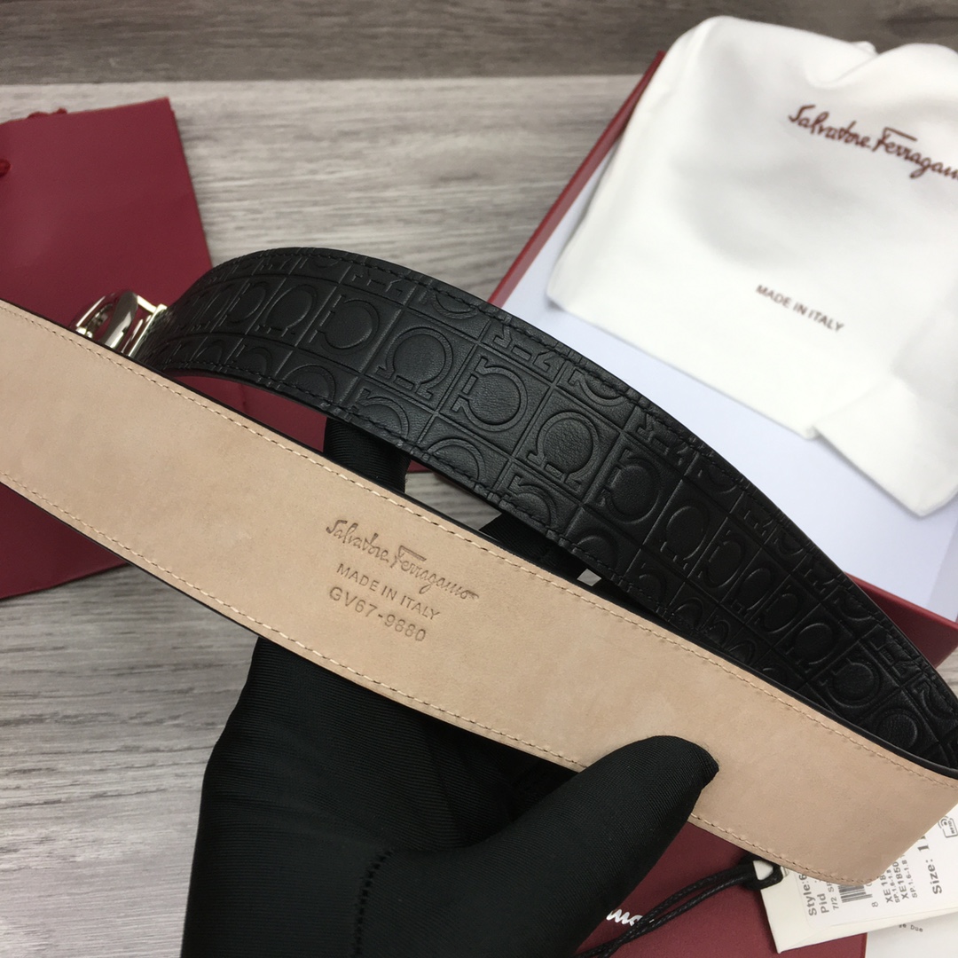 Ferragamo NXP Chip Leather Belt