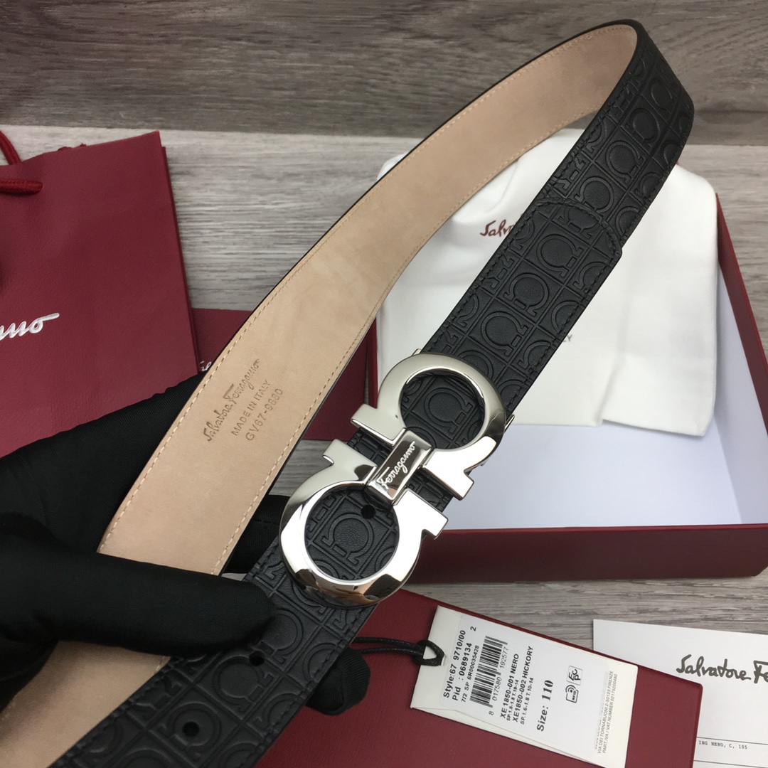 Ferragamo NXP Chip Leather Belt