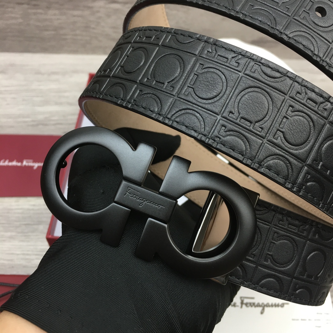 Ferragamo NXP Chip Leather Belt