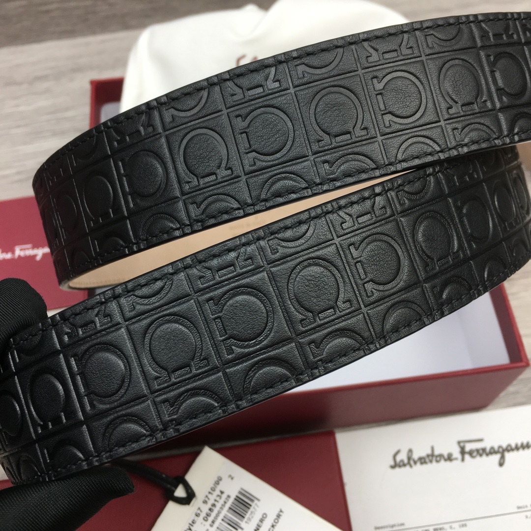 Ferragamo NXP Chip Leather Belt