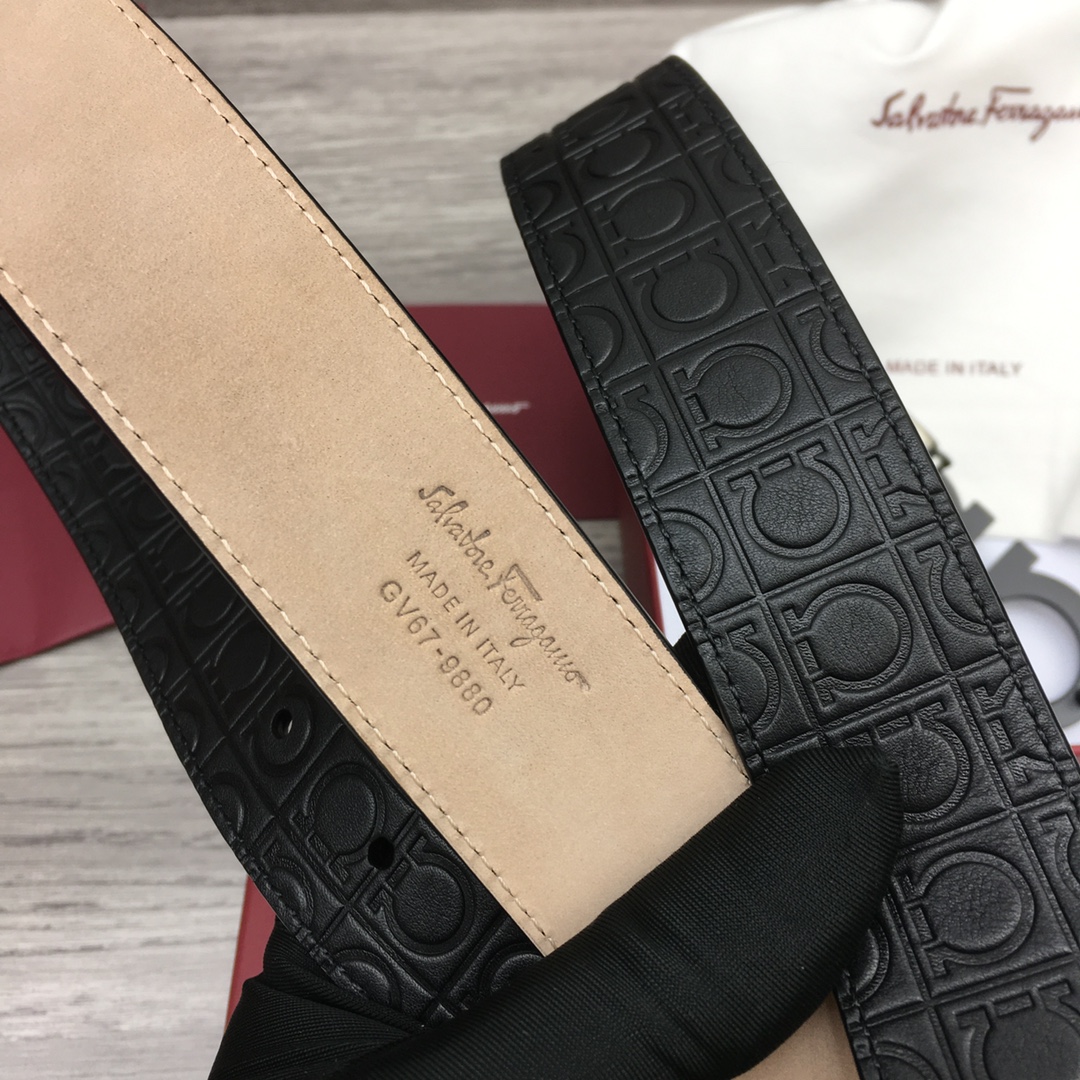 Ferragamo NXP Chip Leather Belt