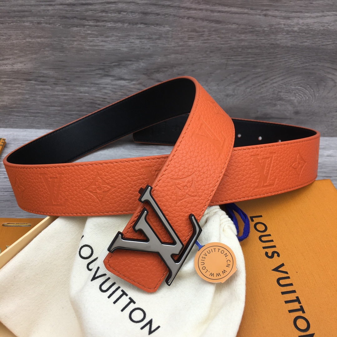 Louis Vuitton LV Togo Embossed Pattern Leather Belt