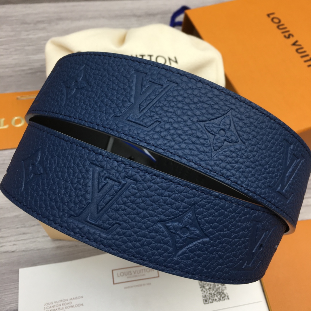 Louis Vuitton LV Togo Embossed Pattern Leather Belt