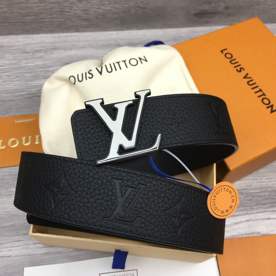 Louis Vuitton LV Togo Embossed Pattern Leather Belt