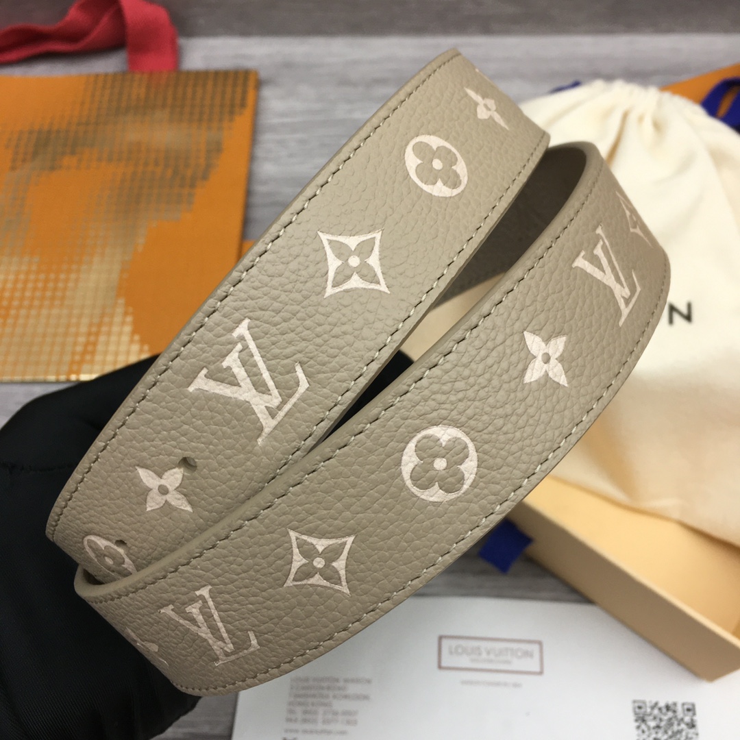 Louis Vuitton LV Reversible Floral Pattern Leather Belt