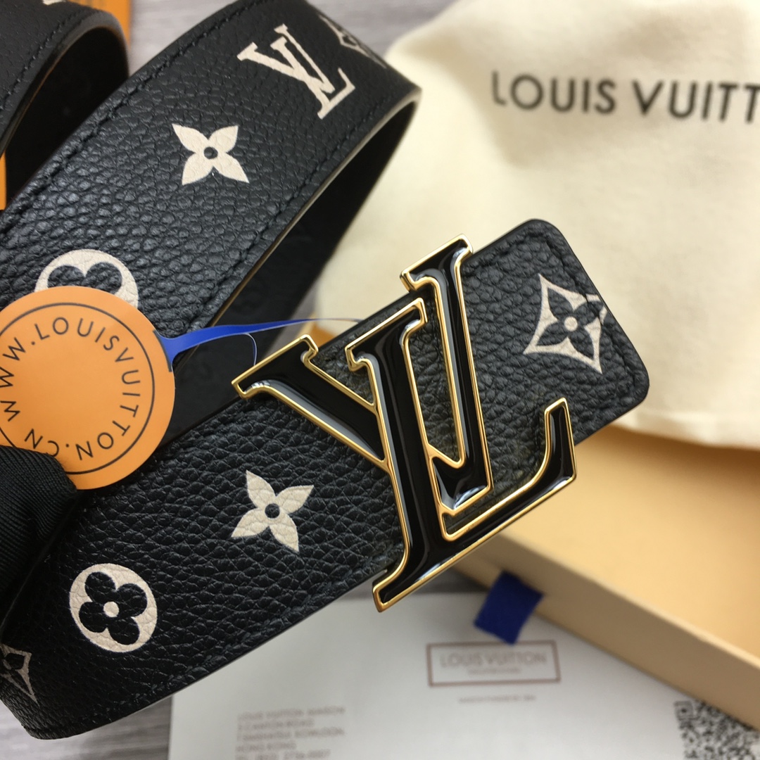 Louis Vuitton LV Reversible Floral Pattern Leather Belt