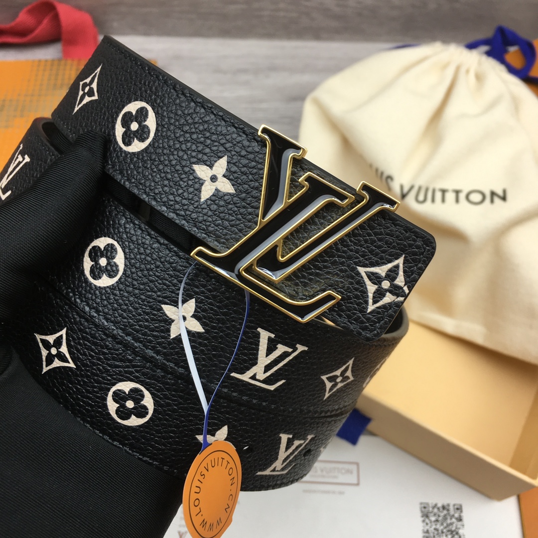 Louis Vuitton LV Reversible Floral Pattern Leather Belt