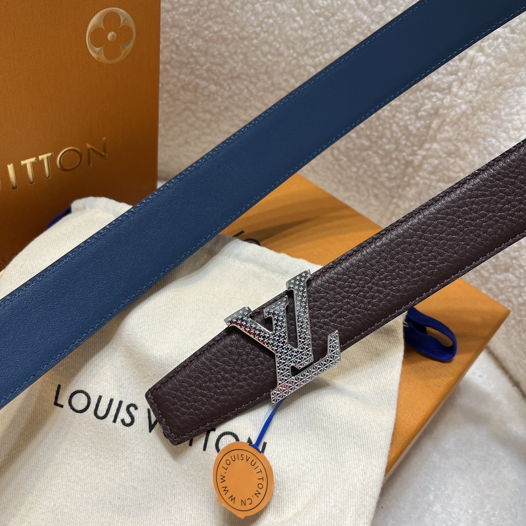 Louis Vuitton LV Men's Reversible Togo Leather Belt