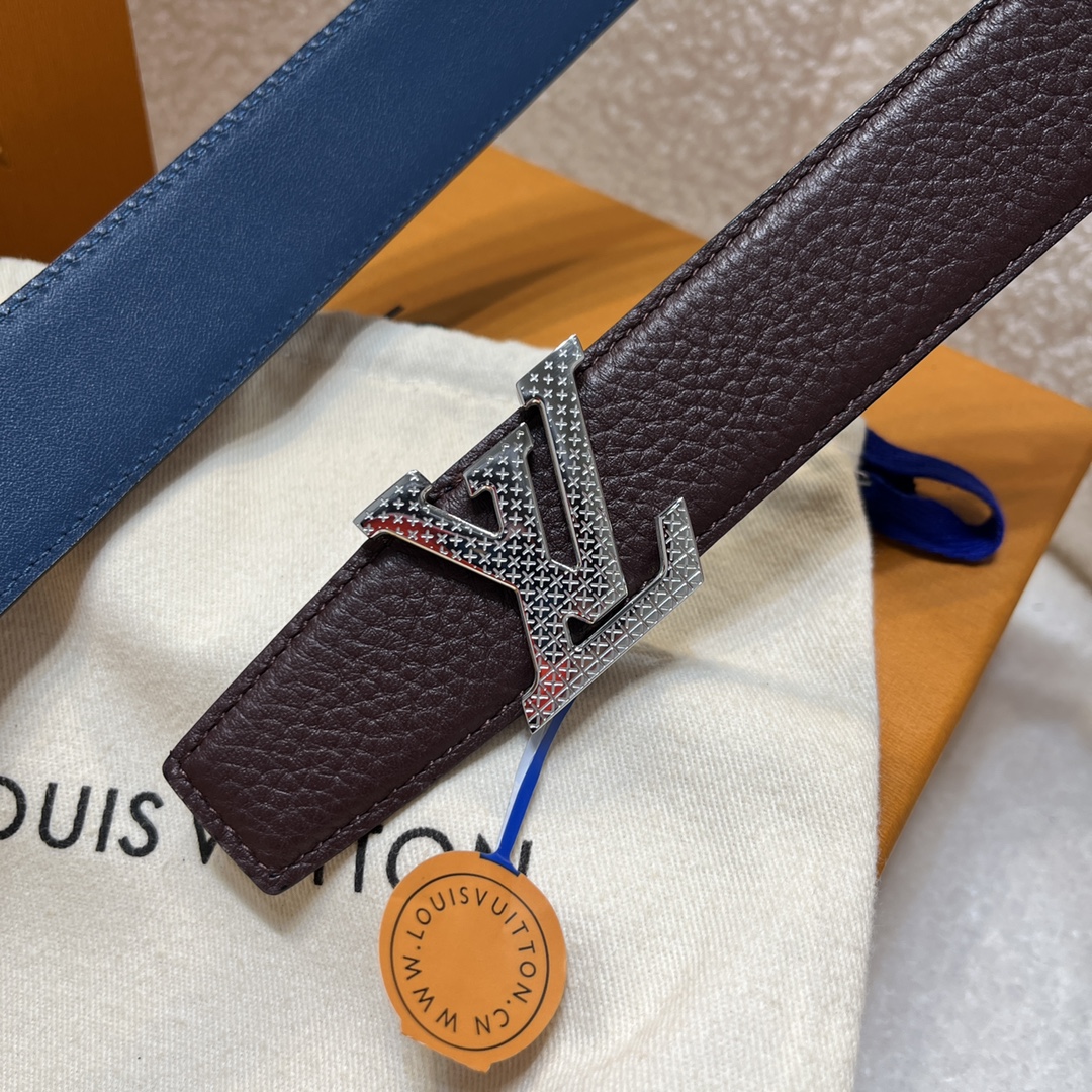 Louis Vuitton LV Men's Reversible Togo Leather Belt