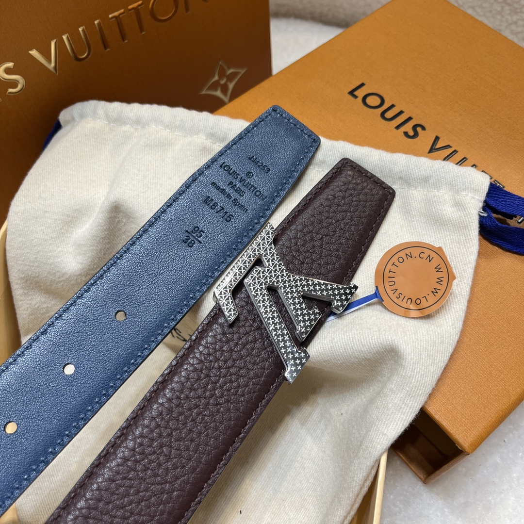 Louis Vuitton LV Men's Reversible Togo Leather Belt