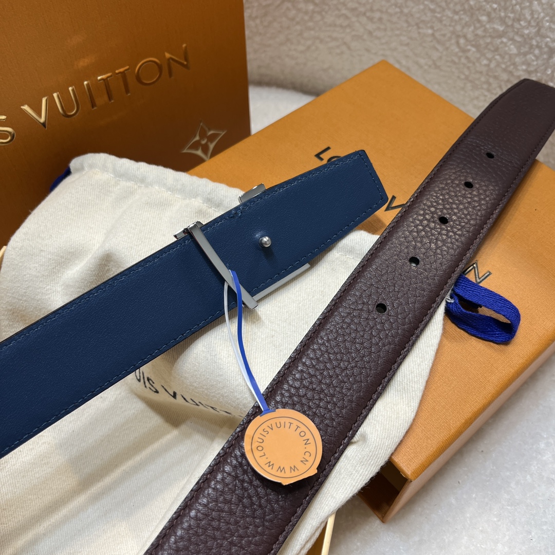 Louis Vuitton LV Men's Reversible Togo Leather Belt