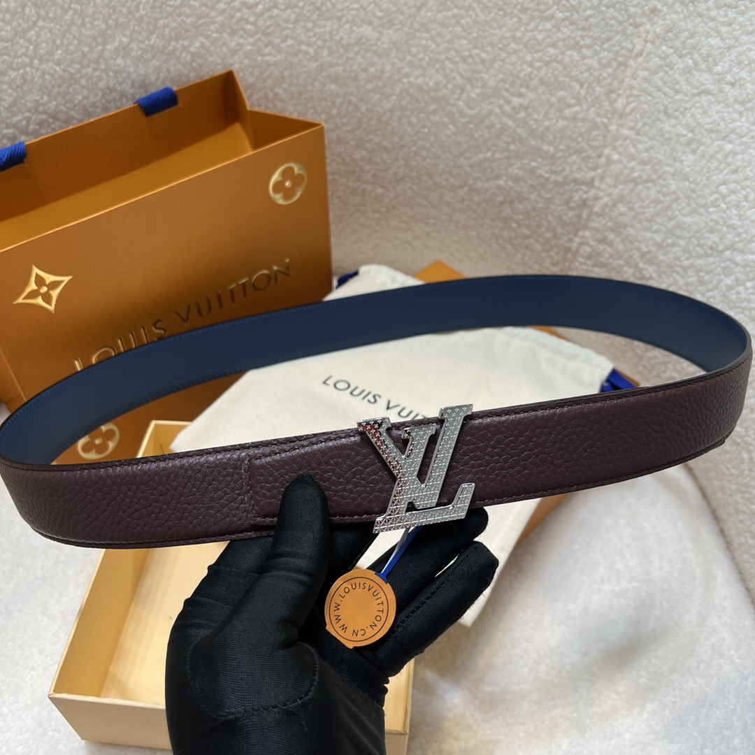 Louis Vuitton LV Men's Reversible Togo Leather Belt