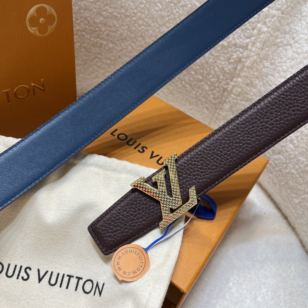 Louis Vuitton LV Men's Reversible Togo Leather Belt