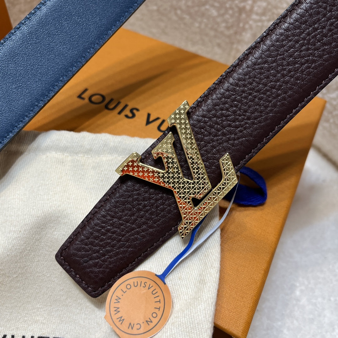 Louis Vuitton LV Men's Reversible Togo Leather Belt