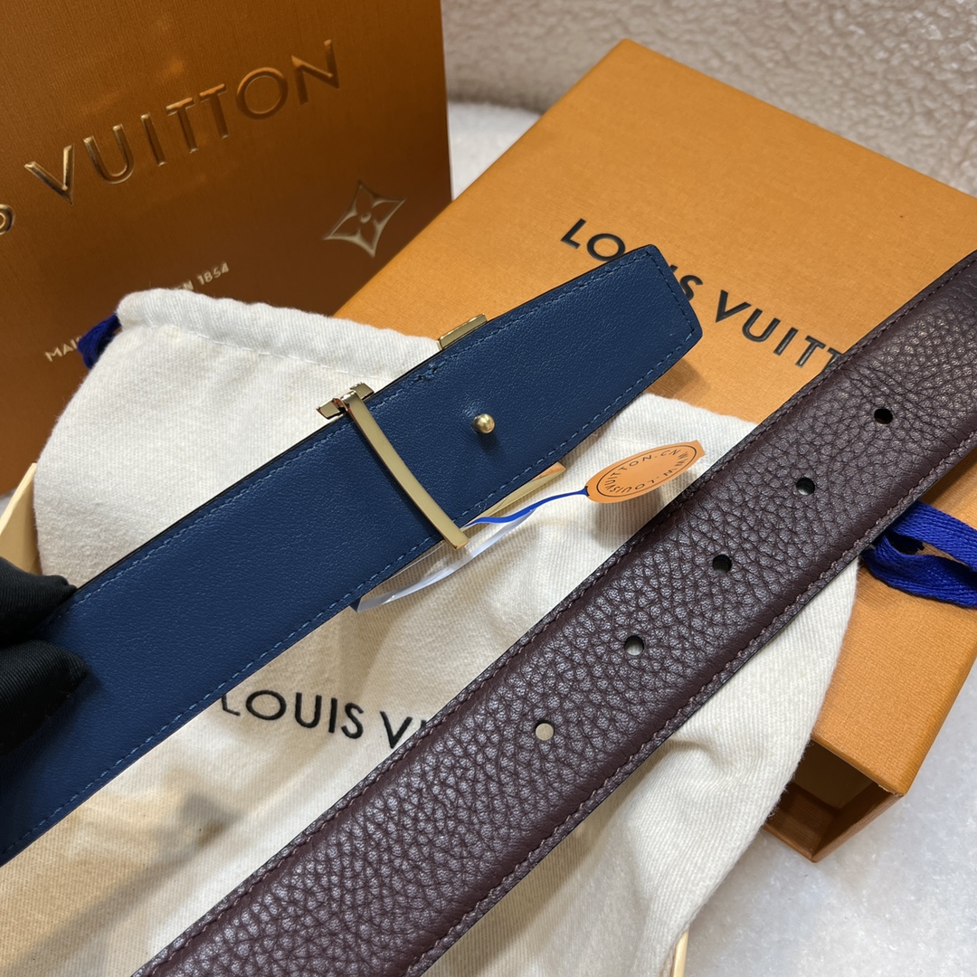 Louis Vuitton LV Men's Reversible Togo Leather Belt