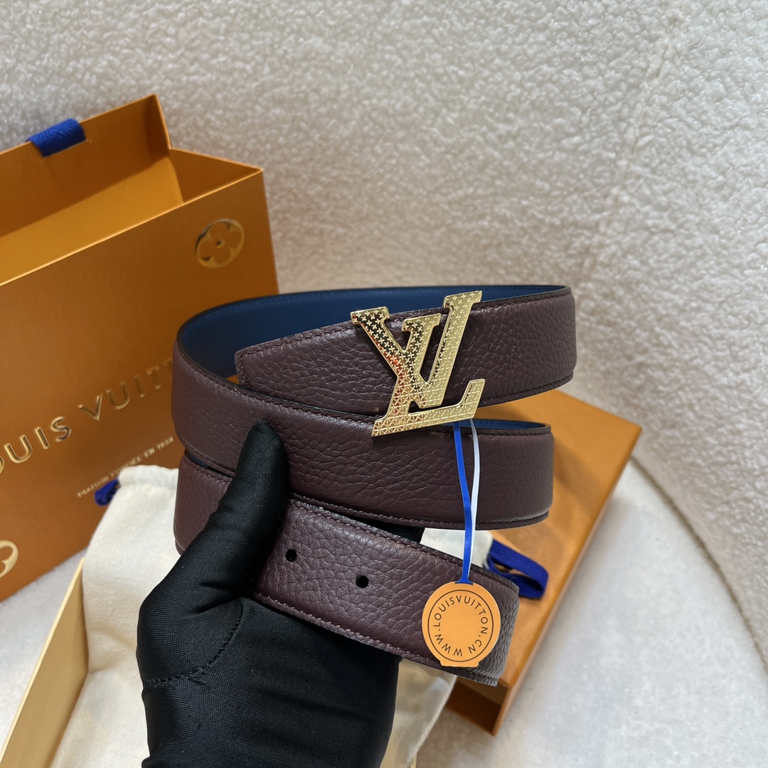 Louis Vuitton LV Men's Reversible Togo Leather Belt