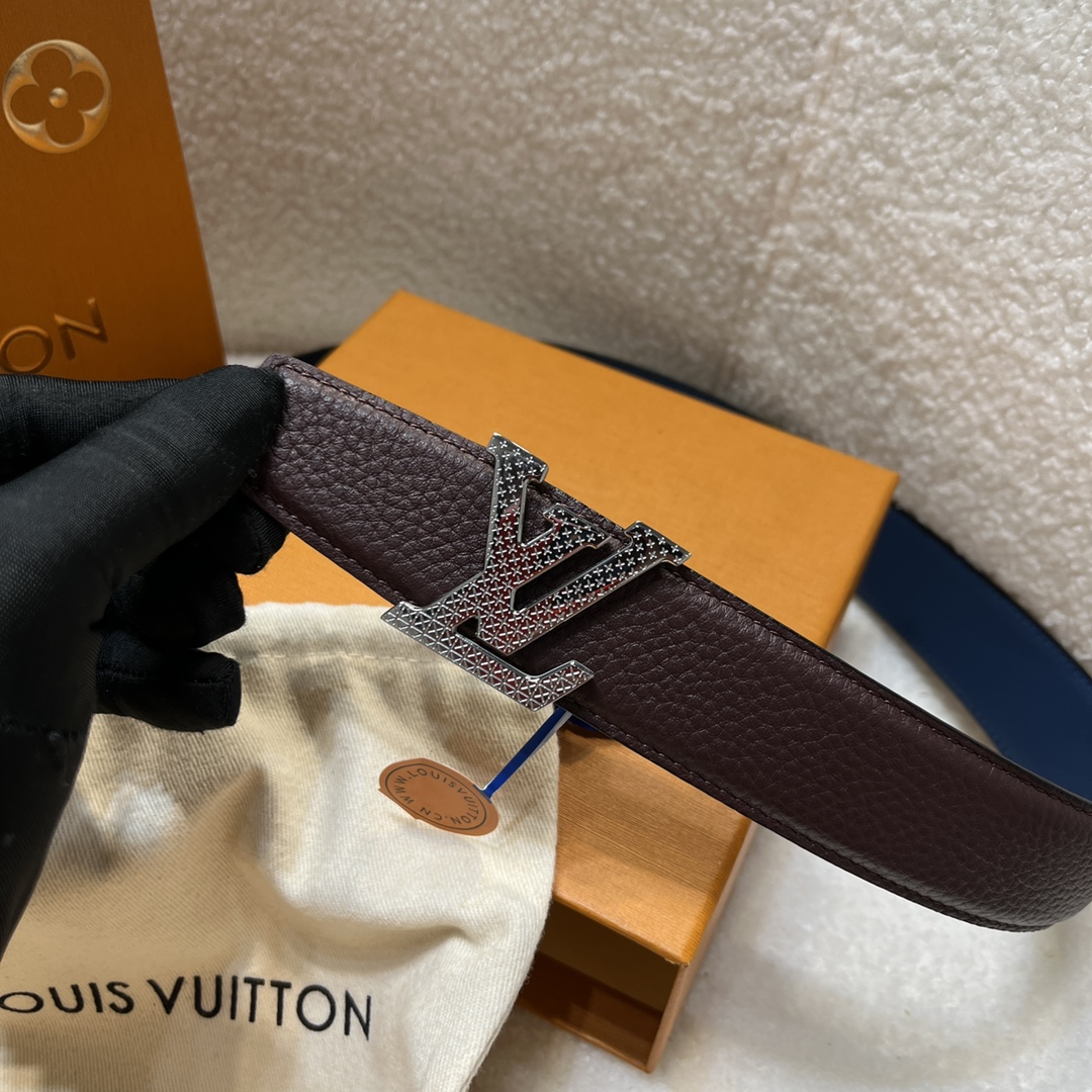 Louis Vuitton LV Men's Reversible Togo Leather Belt