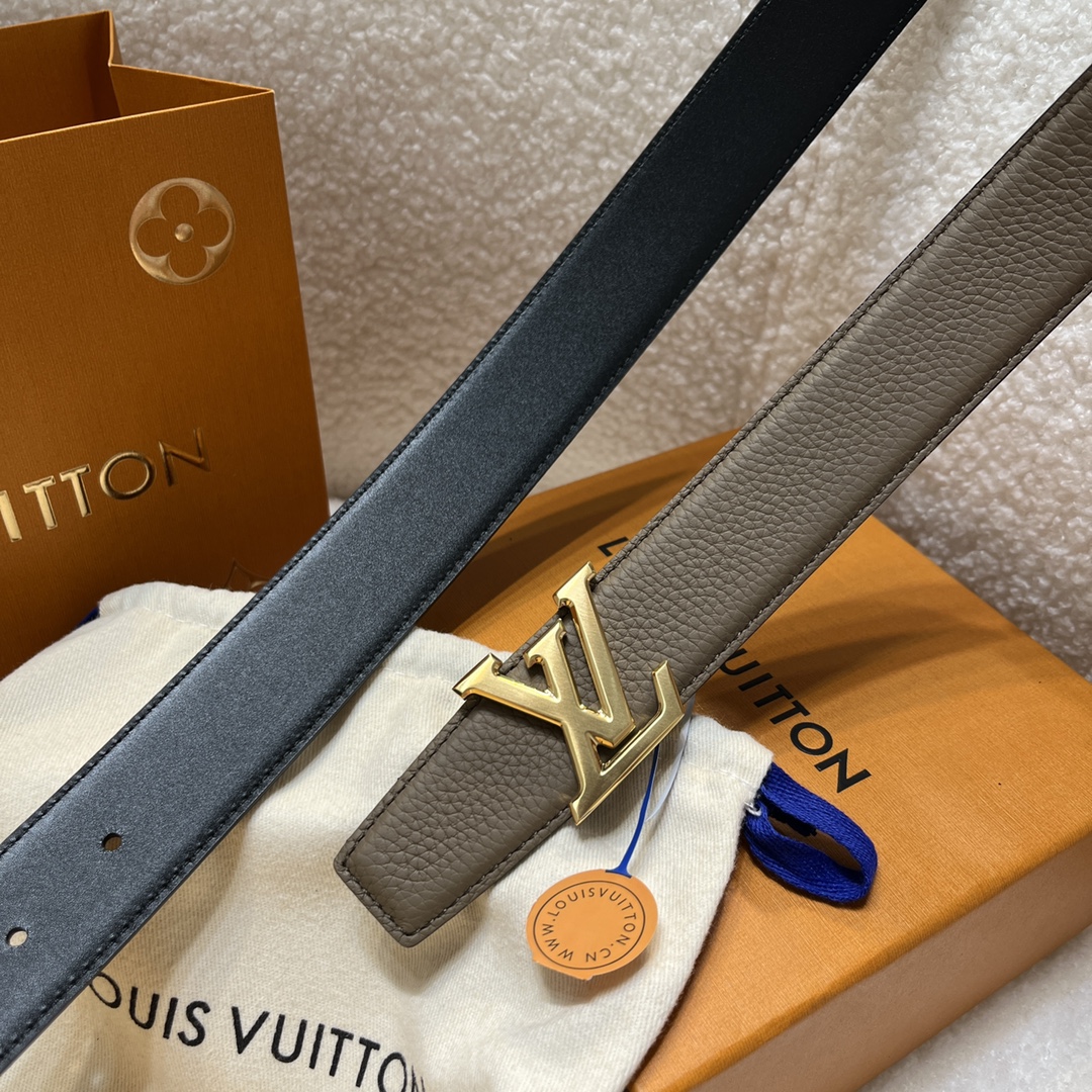 Louis Vuitton LV Men's Reversible Togo Leather Belt