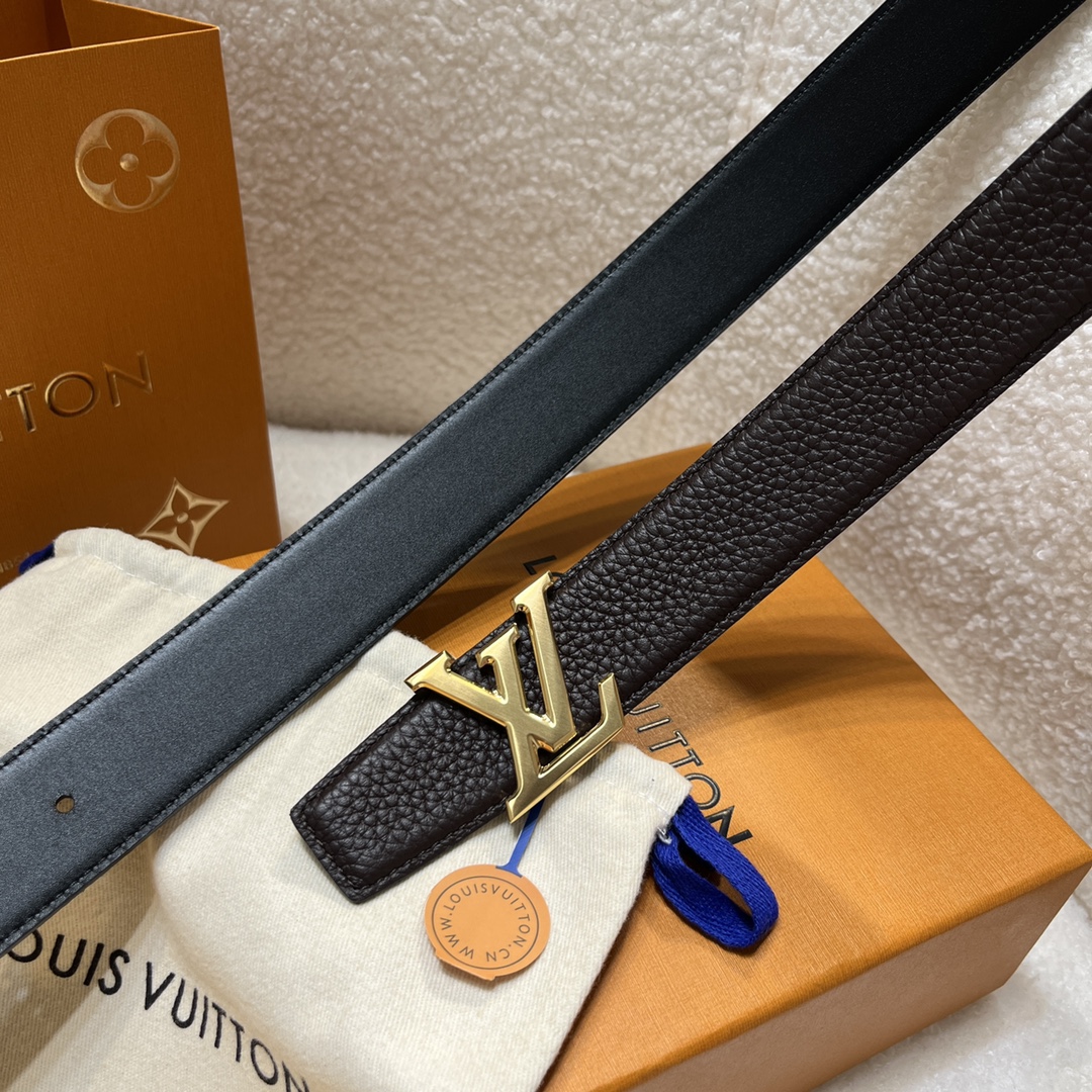 Louis Vuitton LV Men's Reversible Togo Leather Belt