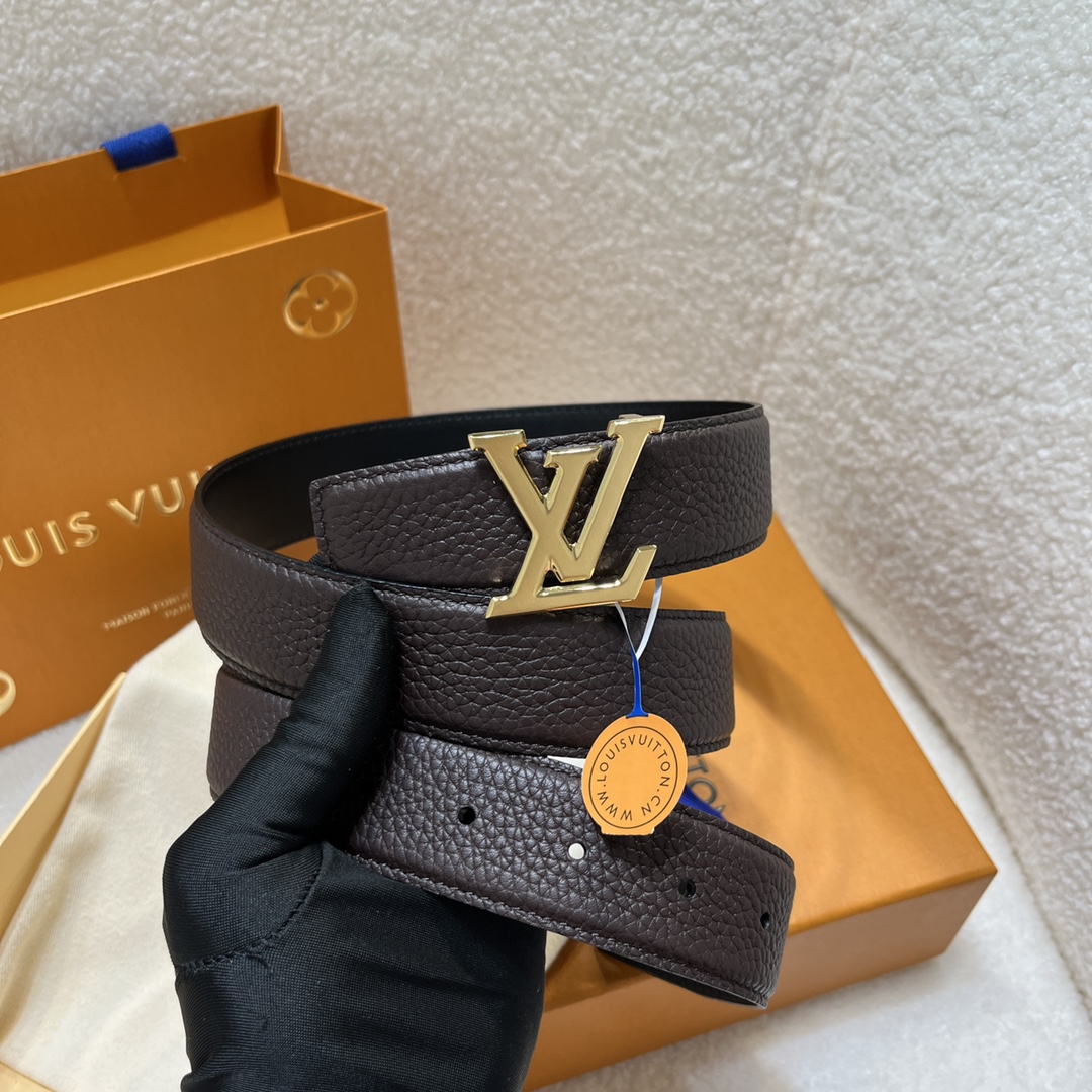 Louis Vuitton LV Men's Reversible Togo Leather Belt