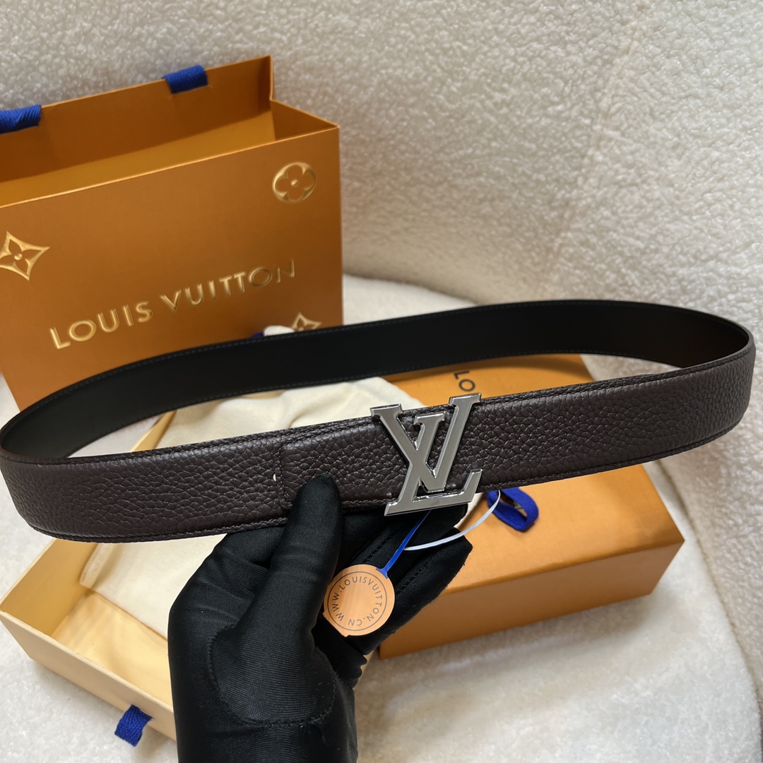 Louis Vuitton LV Men's Reversible Togo Leather Belt