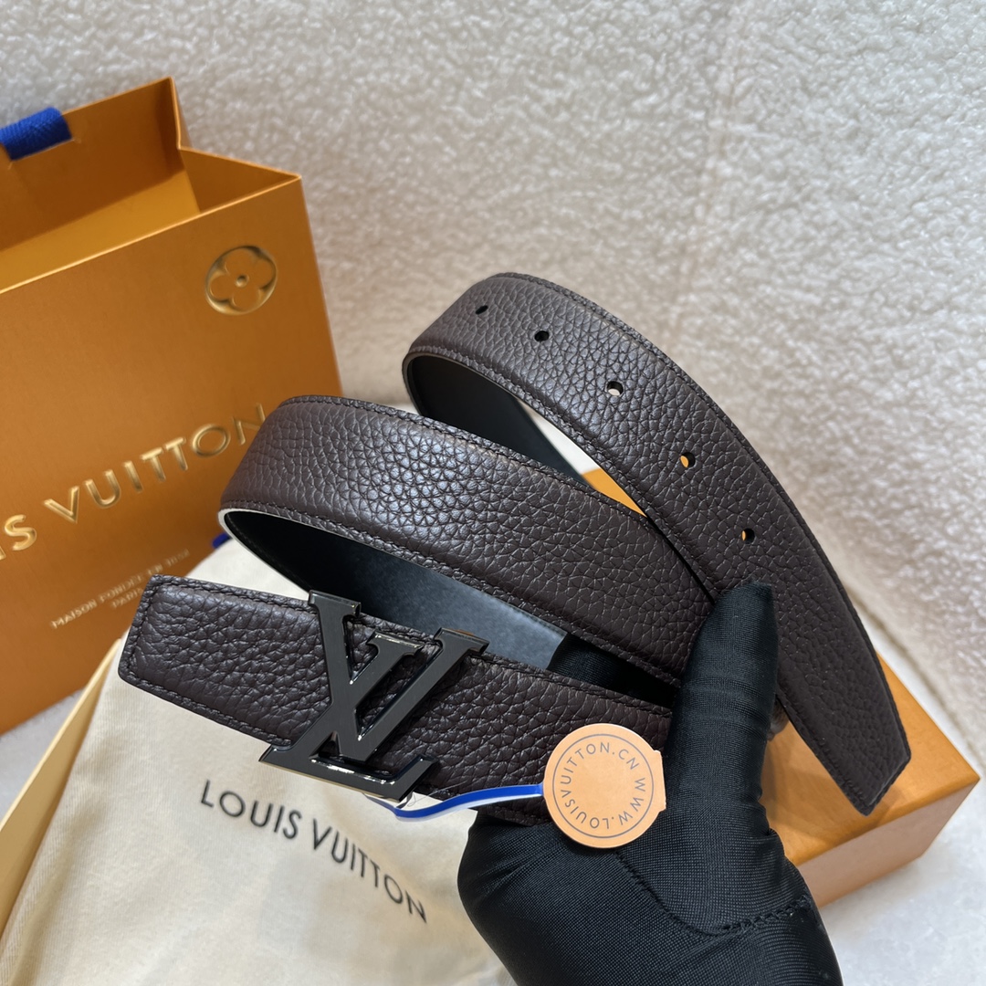 Louis Vuitton LV Men's Reversible Togo Leather Belt