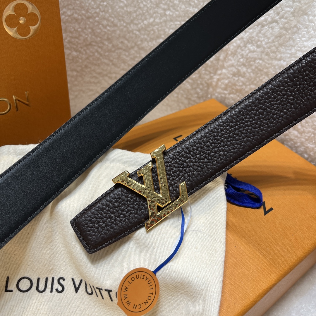 Louis Vuitton LV Men's Reversible Togo Leather Belt