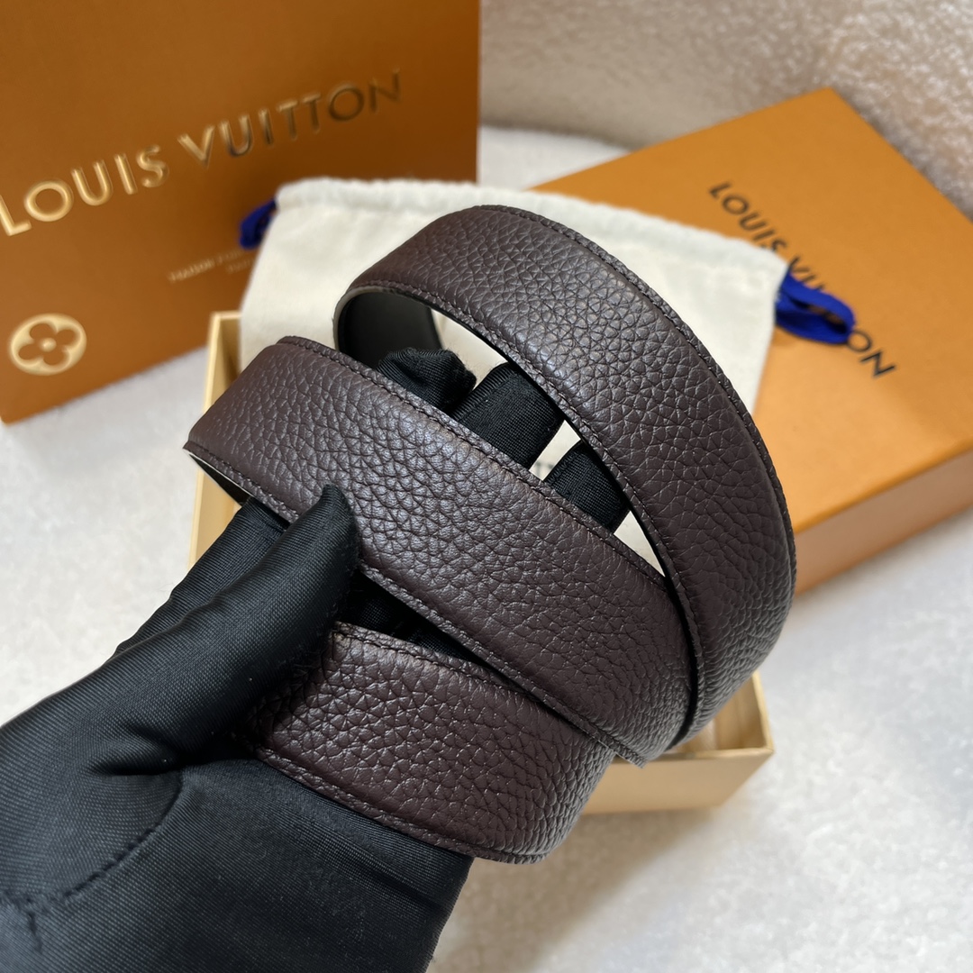 Louis Vuitton LV Men's Reversible Togo Leather Belt