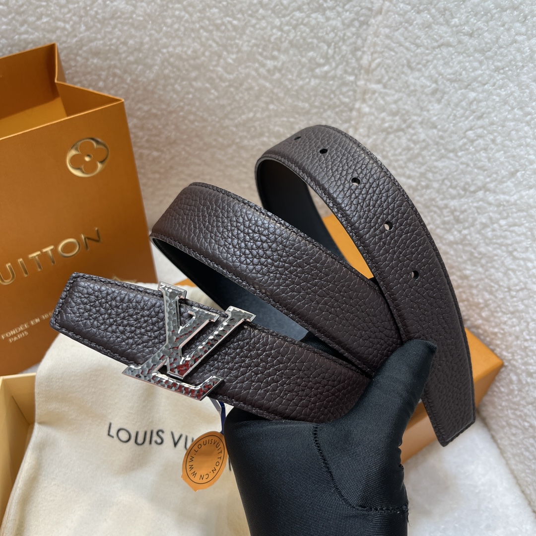 Louis Vuitton LV Men's Reversible Togo Leather Belt