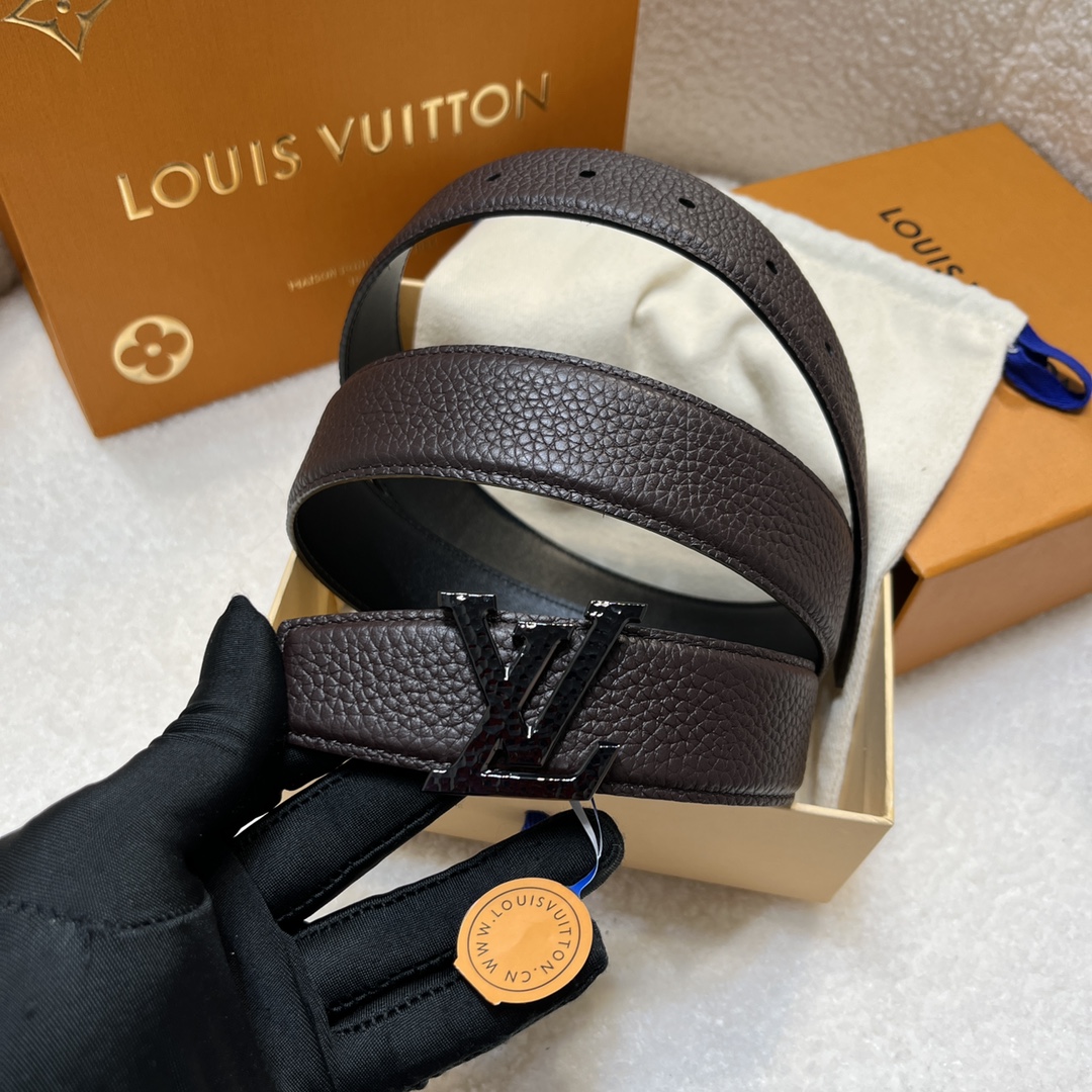 Louis Vuitton LV Men's Reversible Togo Leather Belt