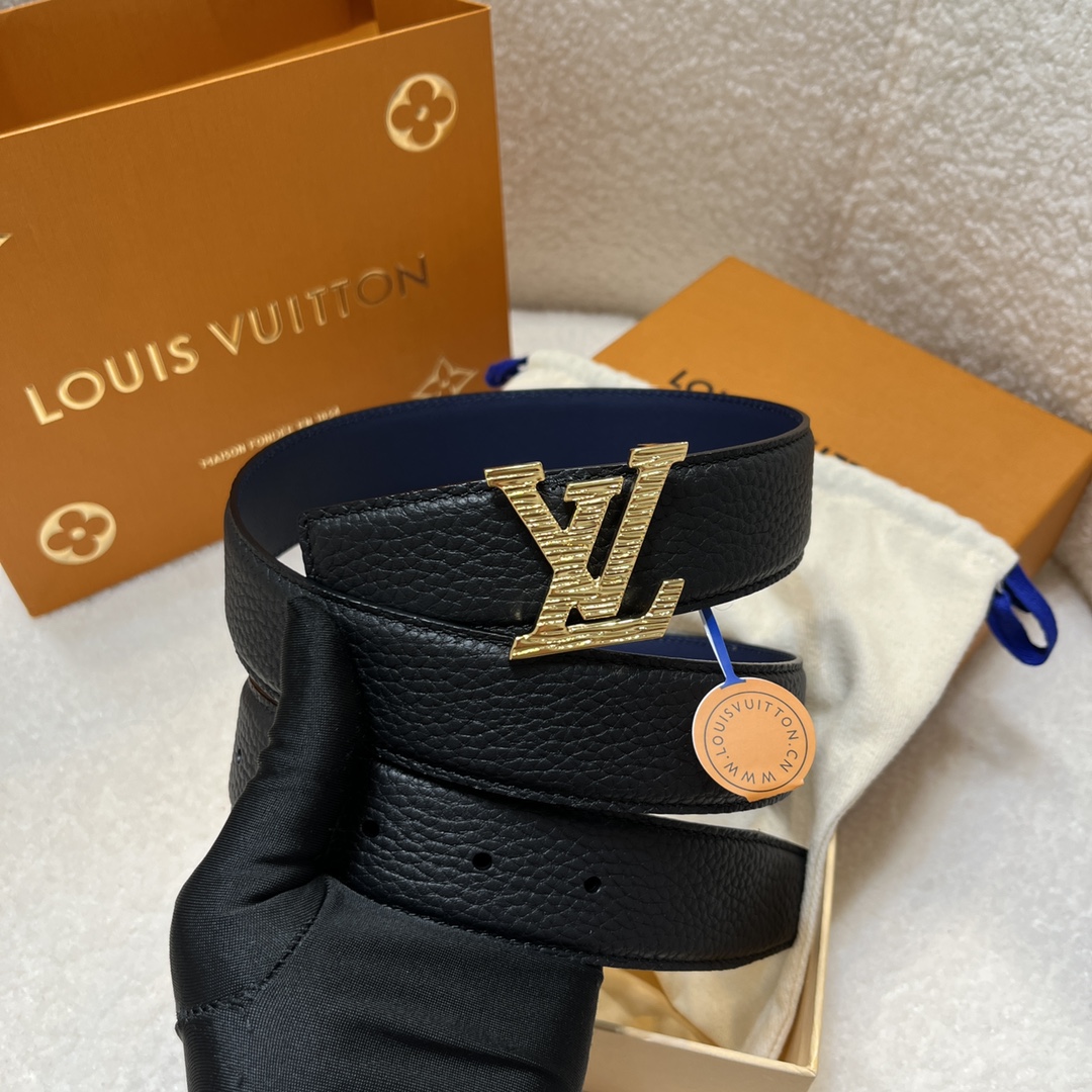 Louis Vuitton LV Men's Reversible Togo Leather Belt