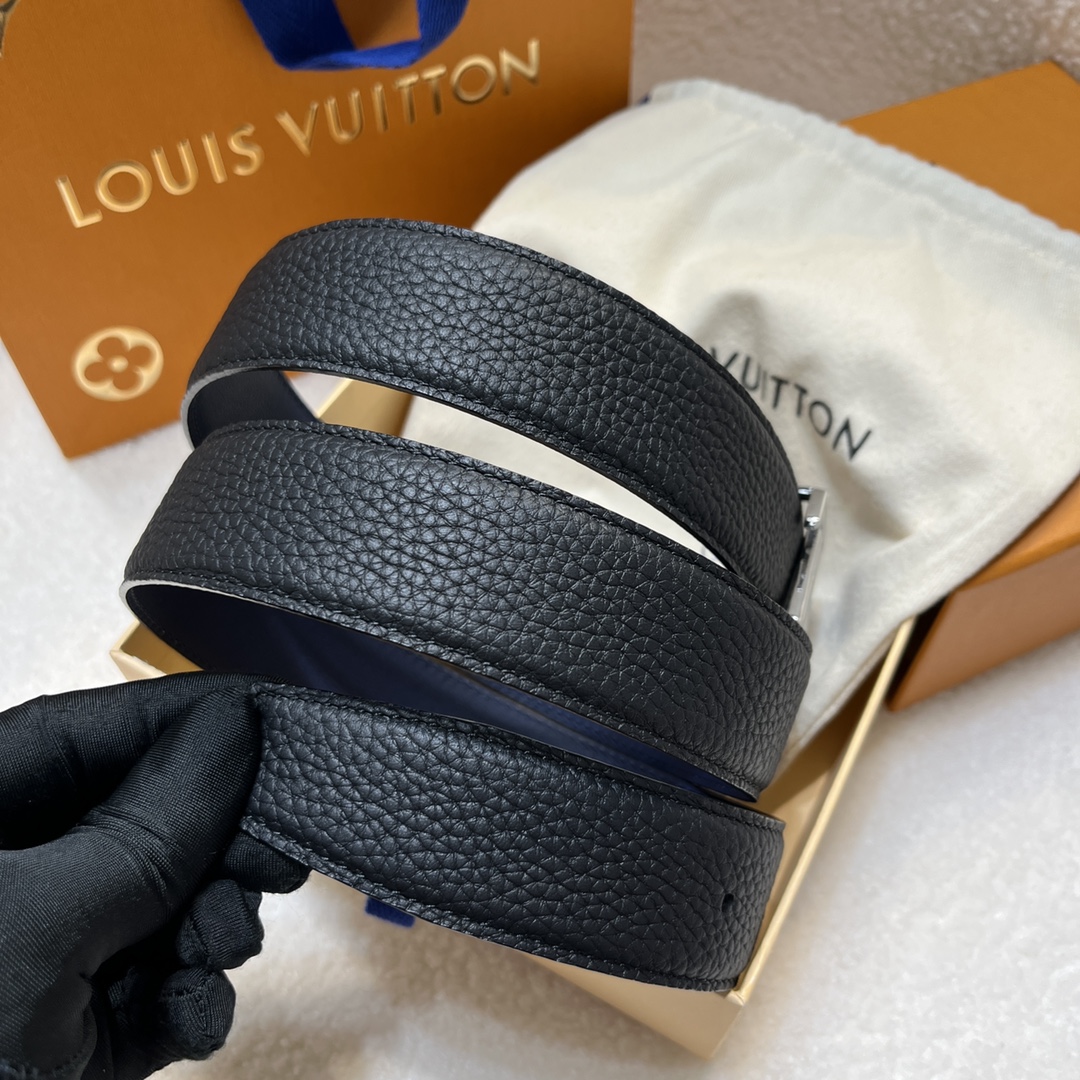 Louis Vuitton LV Men's Reversible Togo Leather Belt