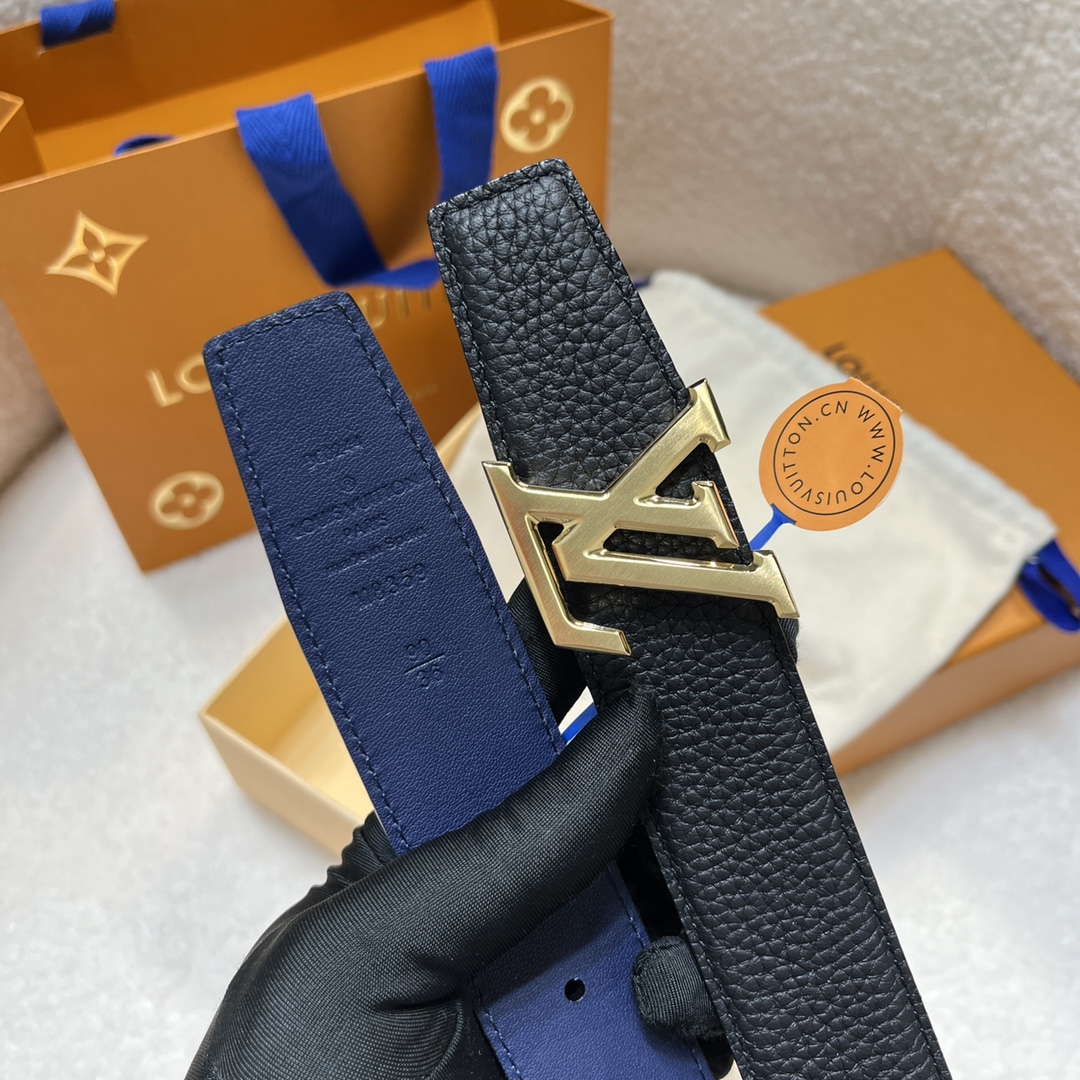 Louis Vuitton LV Men's Reversible Togo Leather Belt