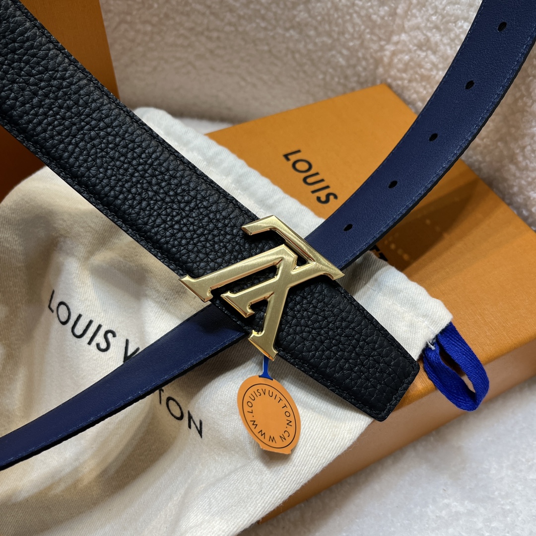 Louis Vuitton LV Men's Reversible Togo Leather Belt