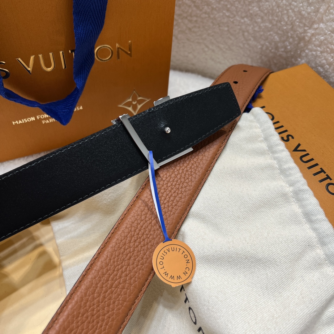 Louis Vuitton LV Men's Reversible Togo Leather Belt