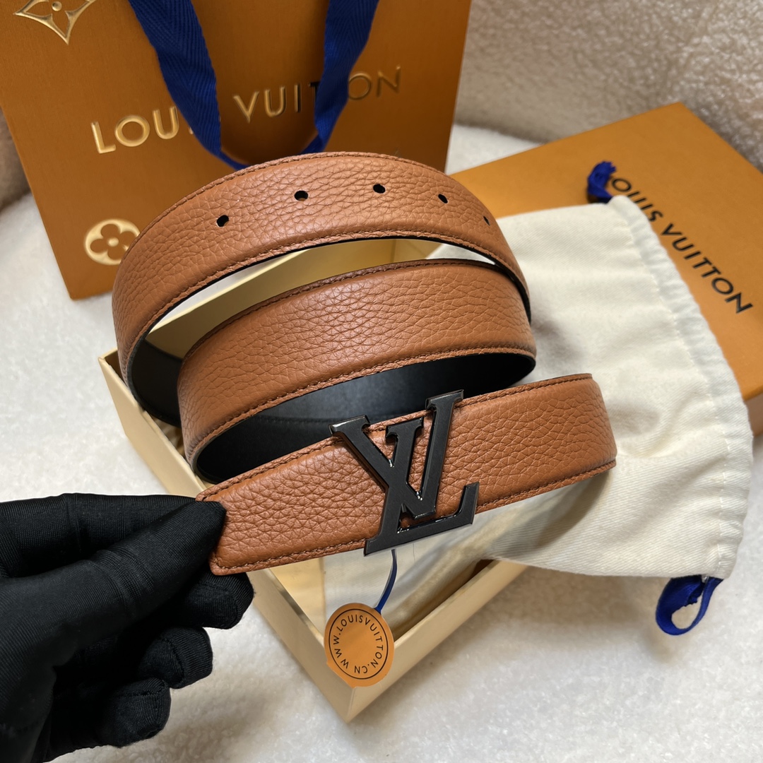 Louis Vuitton LV Men's Reversible Togo Leather Belt