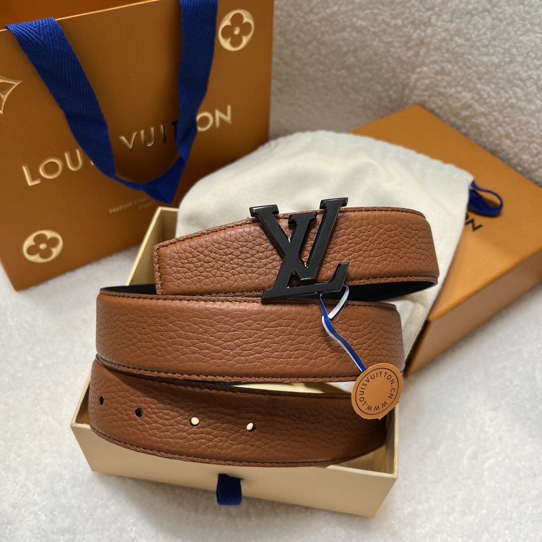 Louis Vuitton LV Men's Reversible Togo Leather Belt