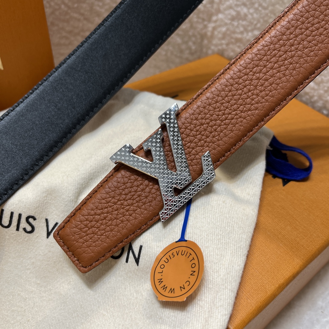 Louis Vuitton LV Men's Reversible Togo Leather Belt