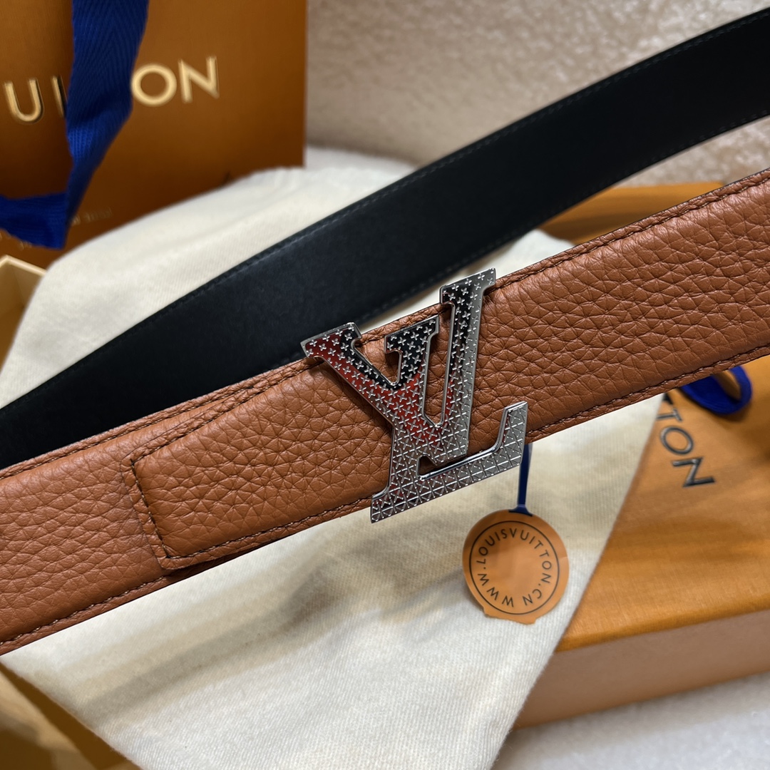 Louis Vuitton LV Men's Reversible Togo Leather Belt