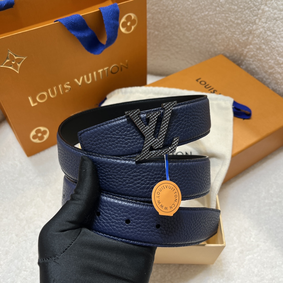 Louis Vuitton LV Men's Reversible Togo Leather Belt