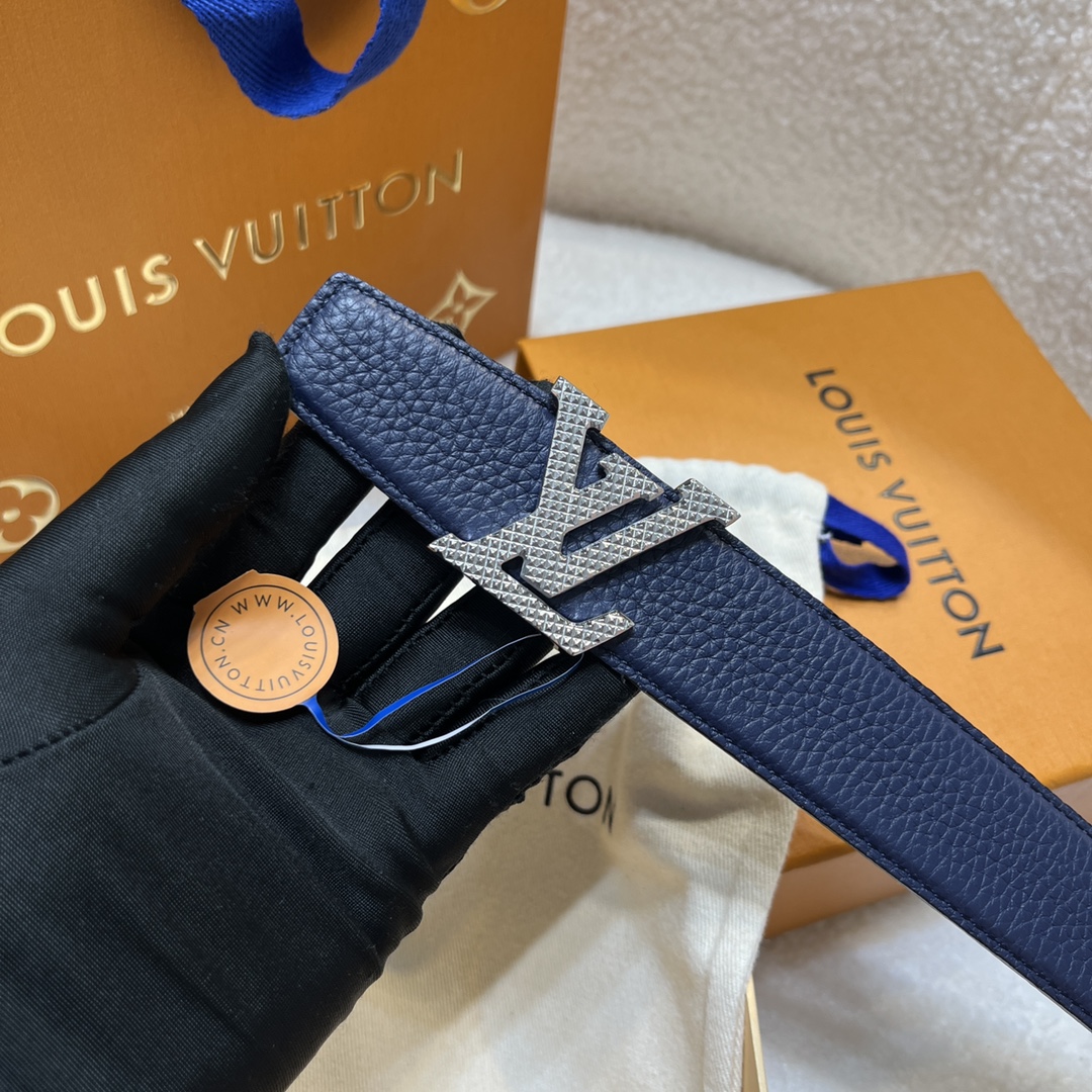 Louis Vuitton LV Men's Reversible Togo Leather Belt