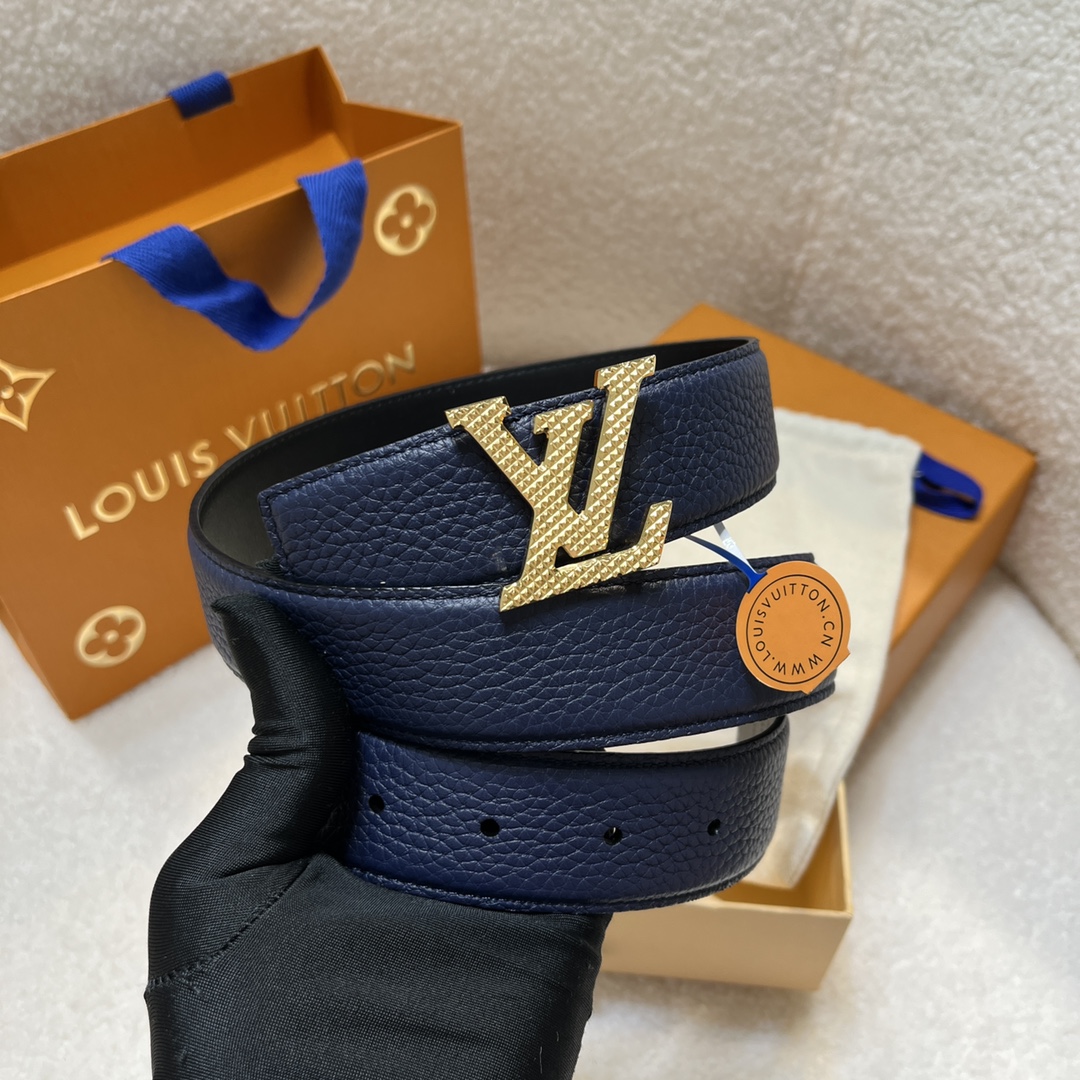 Louis Vuitton LV Men's Reversible Togo Leather Belt