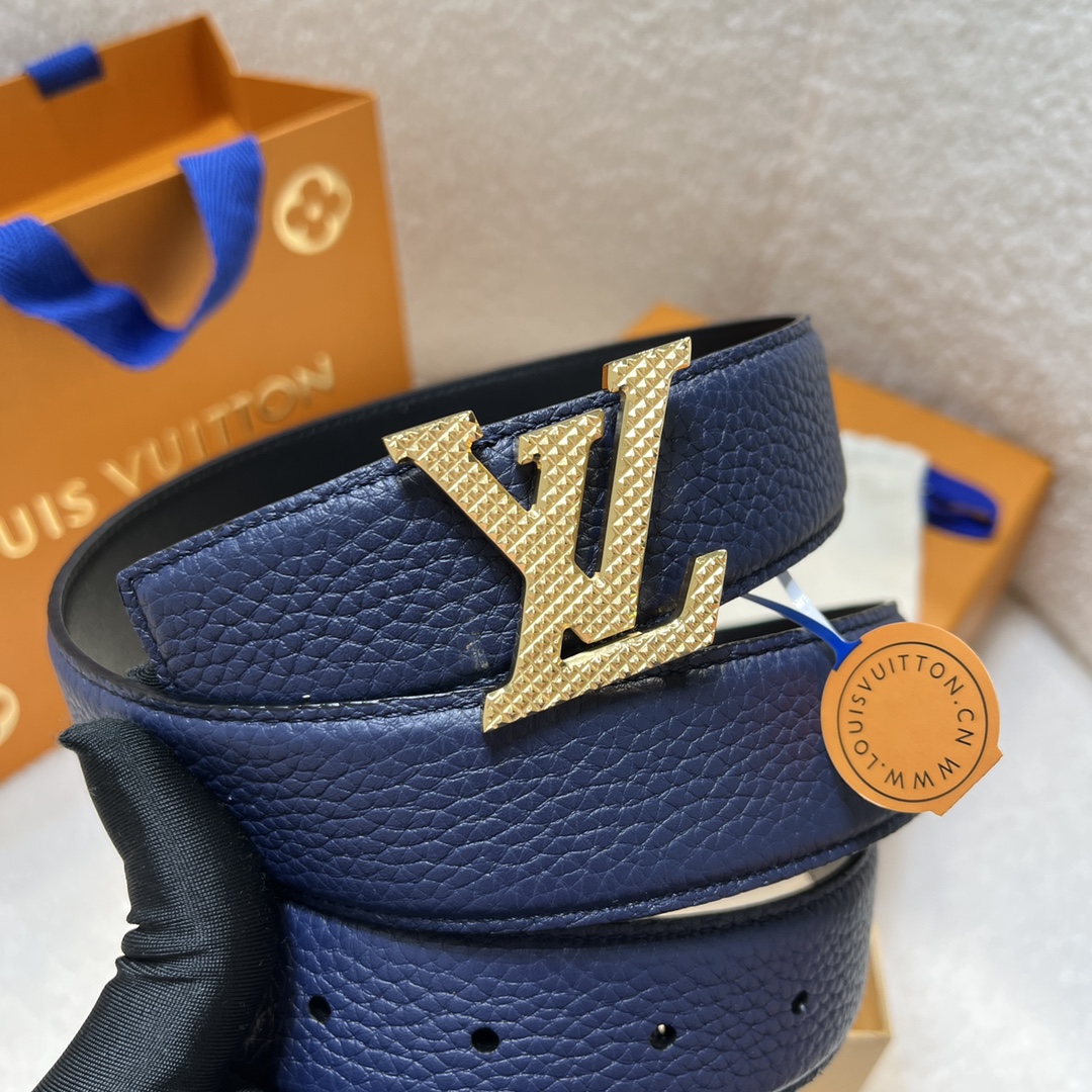 Louis Vuitton LV Men's Reversible Togo Leather Belt