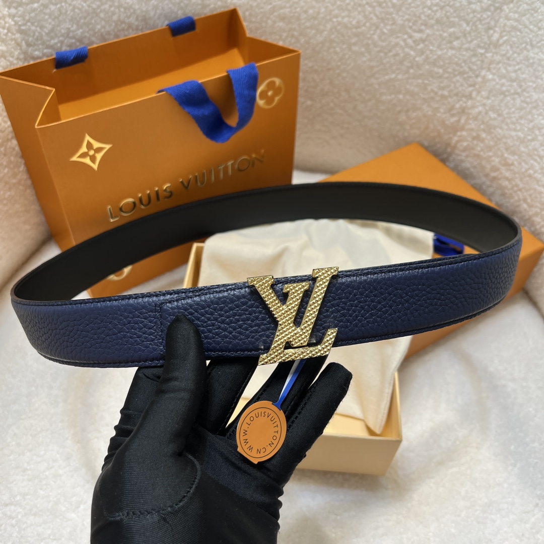 Louis Vuitton LV Men's Reversible Togo Leather Belt