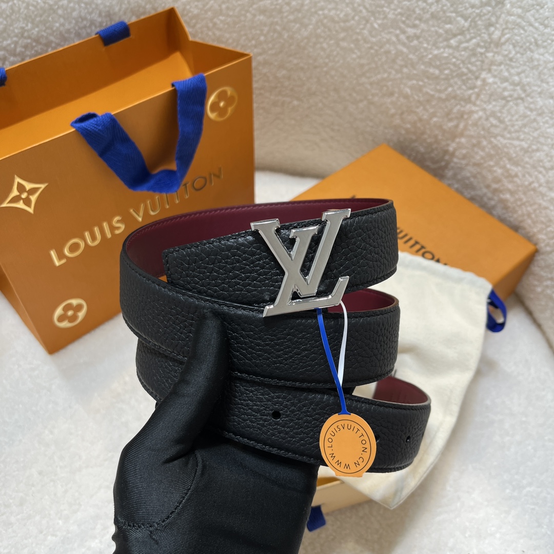 Louis Vuitton LV Men's Reversible Togo Leather Belt