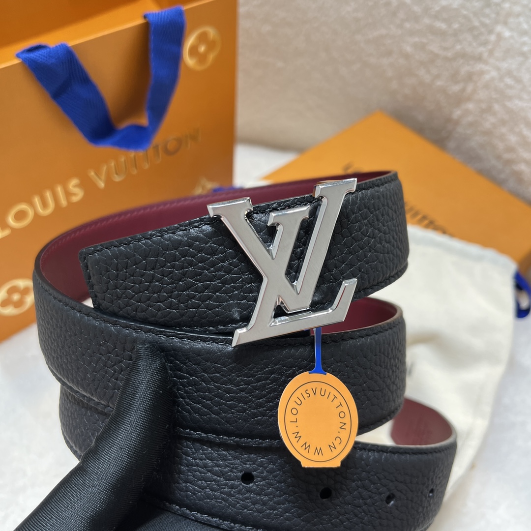 Louis Vuitton LV Men's Reversible Togo Leather Belt