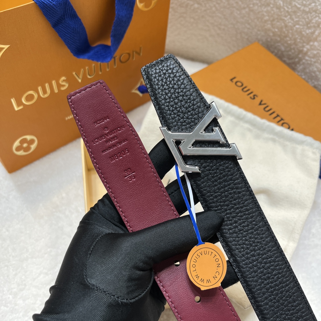 Louis Vuitton LV Men's Reversible Togo Leather Belt