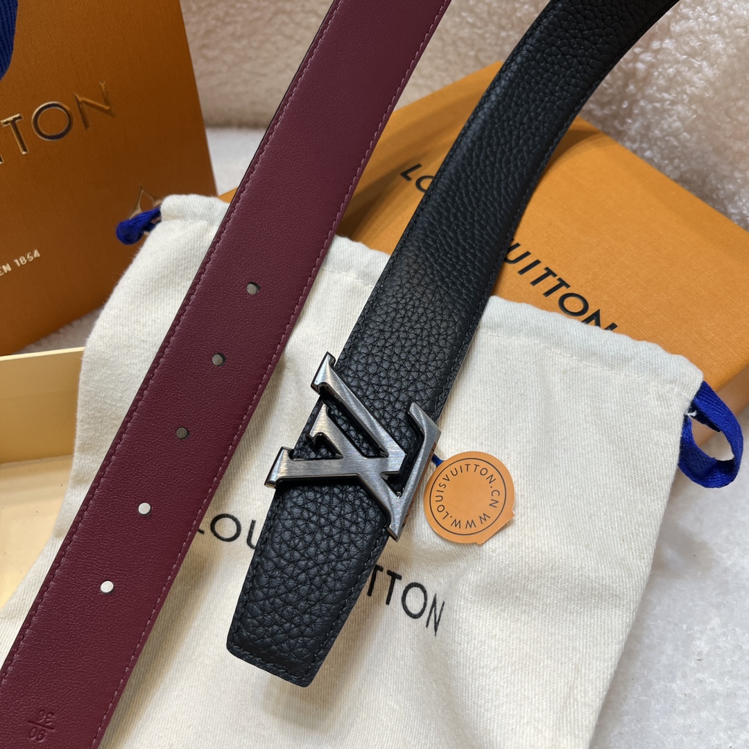 Louis Vuitton LV Men's Reversible Togo Leather Belt